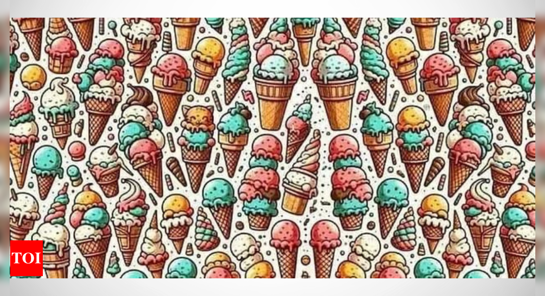 Optical illusion: Are you smart enough to find a cat among ice cream cones