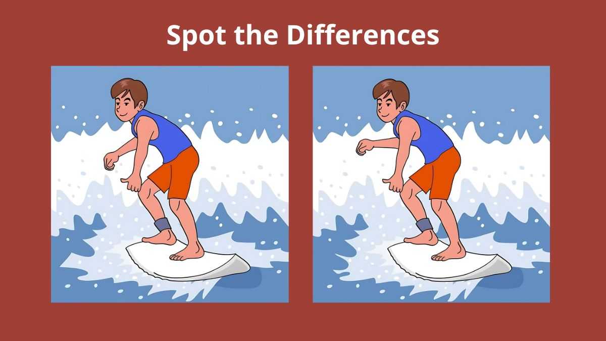 Spot the Differences Between the Surfer Pictures in 17 Seconds!