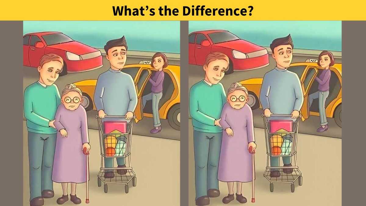 Spot the difference between the family shopping pictures in 5 seconds!