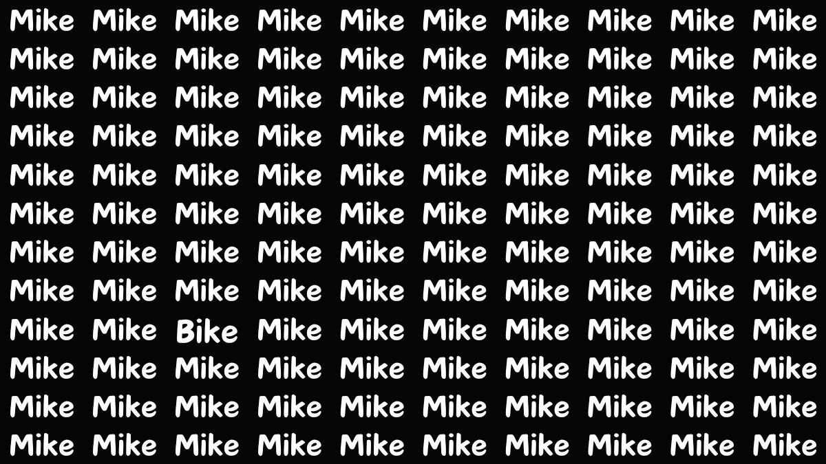 Test Visual Acuity: Only 2k Vision People spot the Word Bike among Mike in 9 Secs