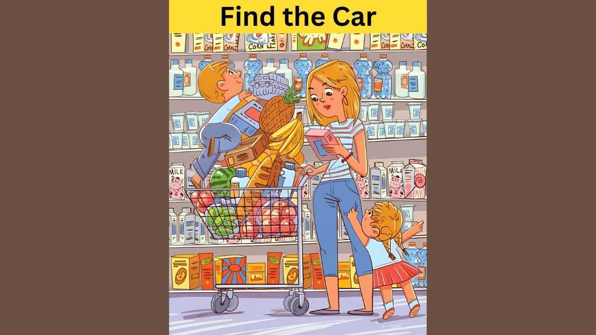 Brain Teaser IQ Test: You have razor-sharp eyes if you can find a car in the supermarket in 5 seconds!