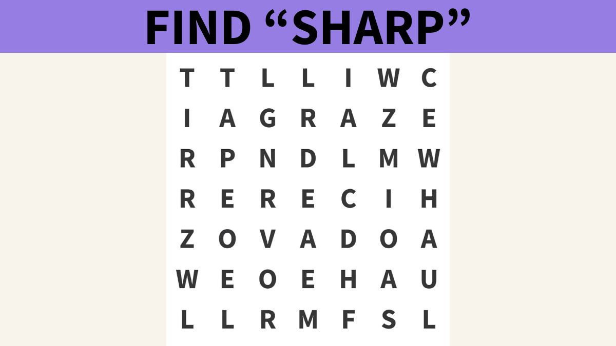 Only Sharp Eyes Can Find ”SHARP” in 5 seconds!