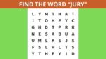 Word Search Puzzle: Find the word “JURY” in 6 seconds