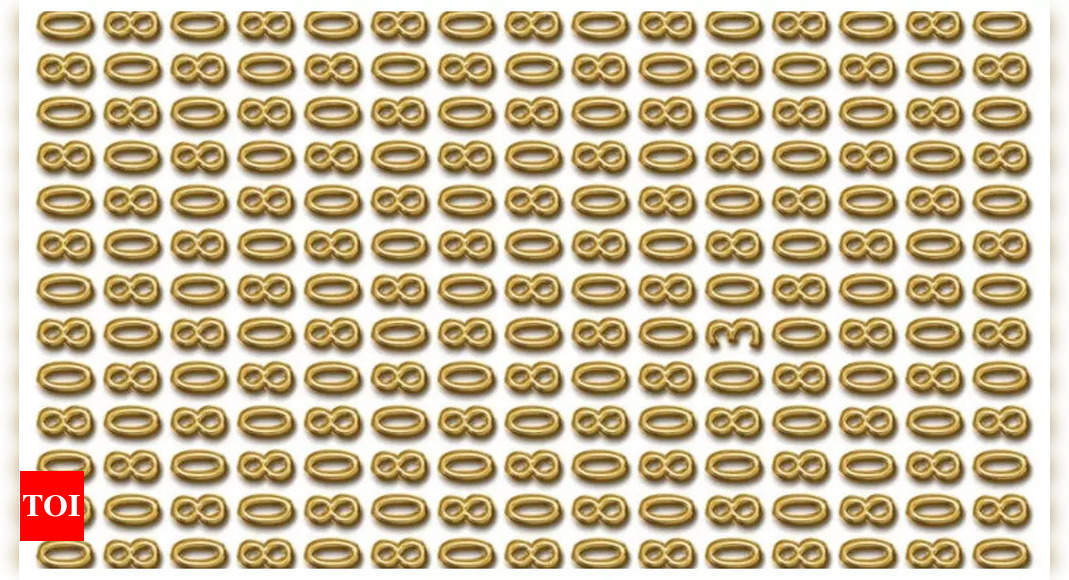 Optical illusion: Only those with sharp vision can spot the hidden '3' in a sea full of golden identical numbers