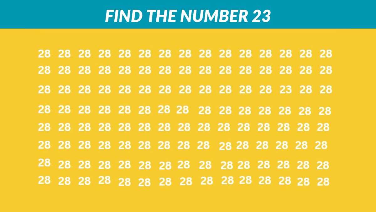 Can you spot the 23 hiding among 28’s in 5 seconds?