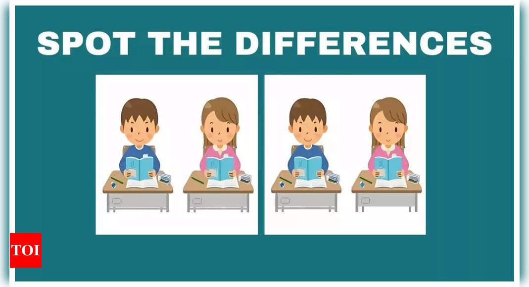 Optical illusion: Only an intelligent person can spot 3 differences between the kids reading pictures in 14 seconds