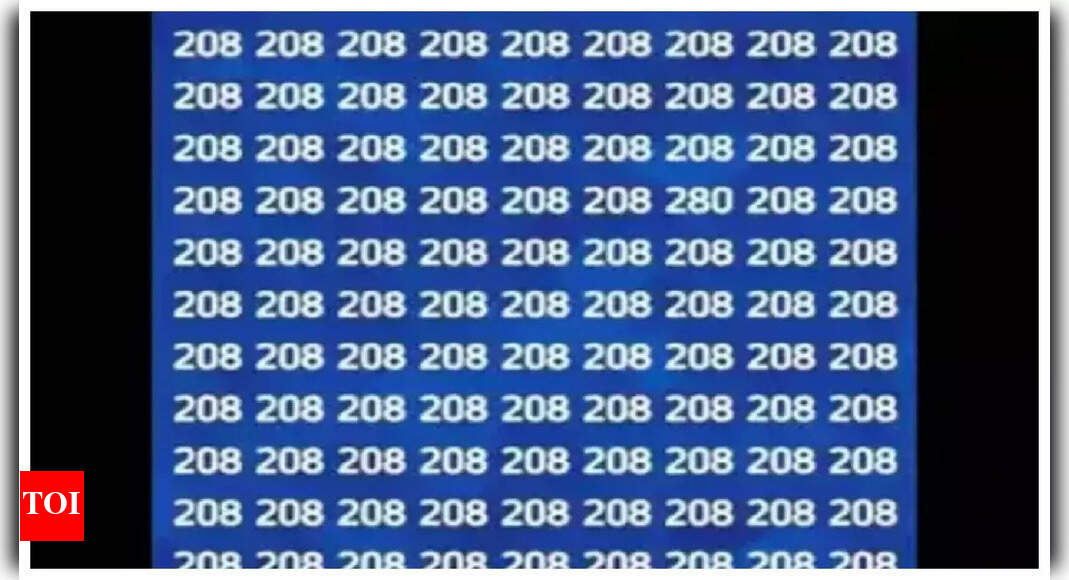 Optical illusion: Only those with sharp vision can spot the odd "280" hidden among a sea of identical "208s"