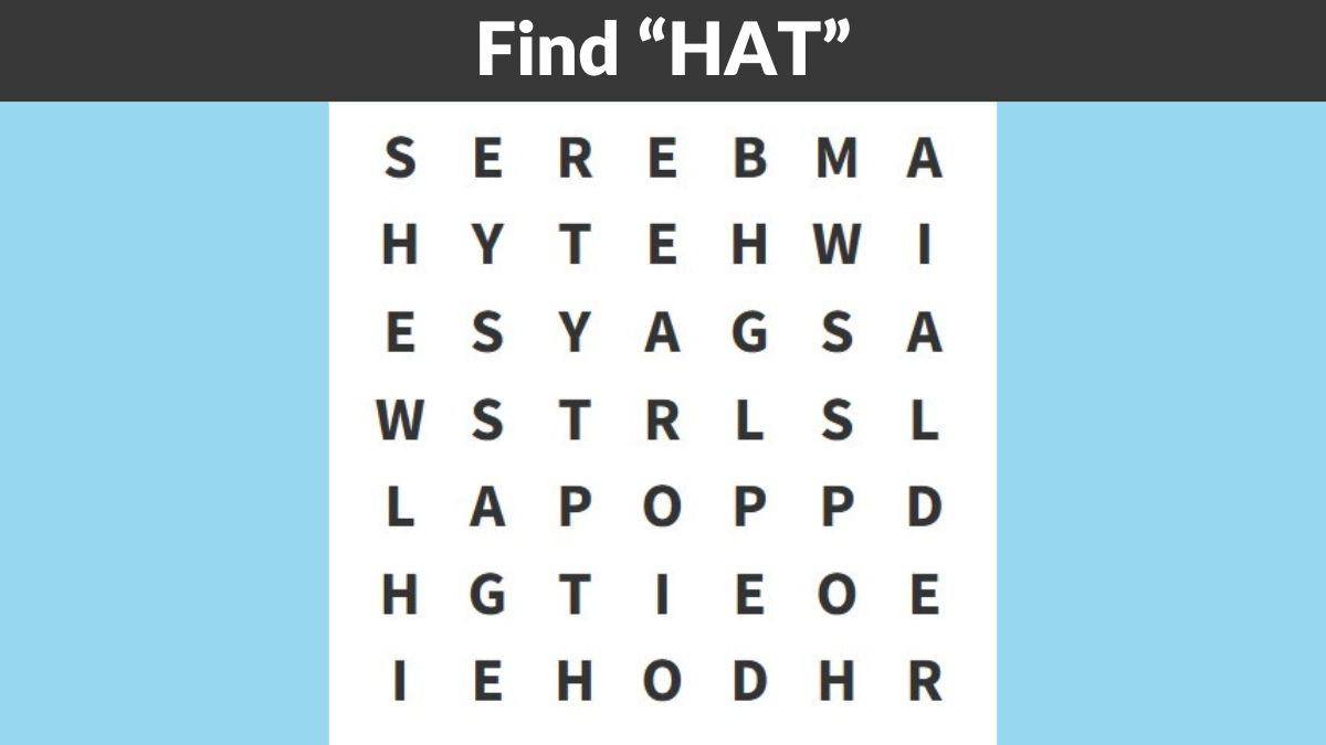 You have exceptionally sharp eyes if you can find “HAT” in 5 seconds!