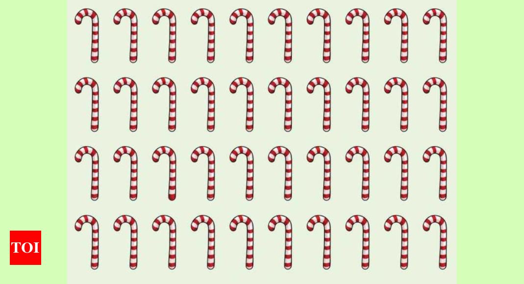 Optical Illusion: Are you sharp enough to find the odd candy cane? |