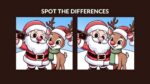 Spot 3 differences between the Santa and reindeer pictures in 11 seconds!