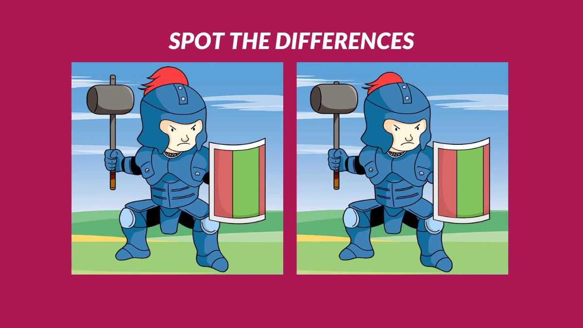 Spot 3 differences between the warrior pictures in 15 seconds!